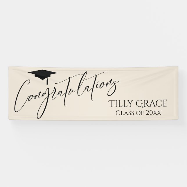 Banderoles Félicitations Graduate Class of Cream (Horizontal)