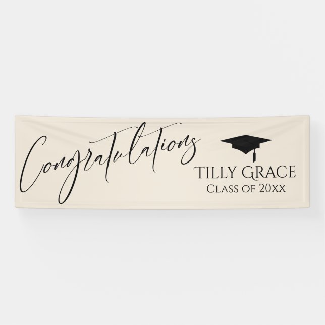 Banderoles Félicitations Graduate Class of Cream (Horizontal)