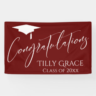 Banderoles Félicitations Graduate Class of White Burgundy
