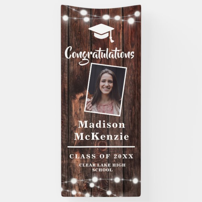 Banderoles Félicitations Graduation Party Rustic Modern 2 - P (Vertical)