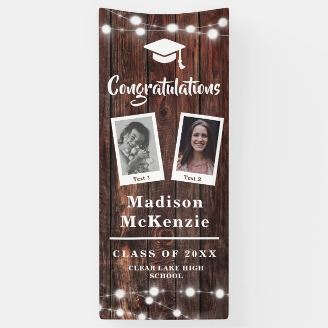 Banderoles Félicitations Graduation Party Rustic Modern 2 - P (Vertical)