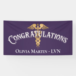 Banderoles Félicitations Infirmière LVN RN Médicale Graduatio
