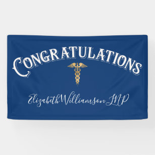 Banderoles Félicitations Infirmière Praticien Médicale Blue