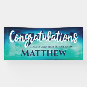 Banderoles Félicitations Lycée Grad Moderne Bleu