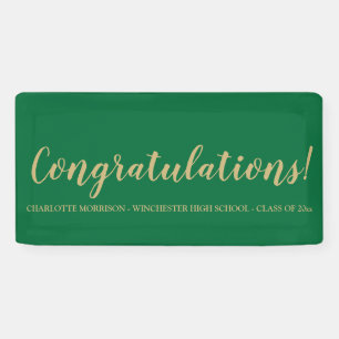 Banderoles Félicitations médaille d'or vert
