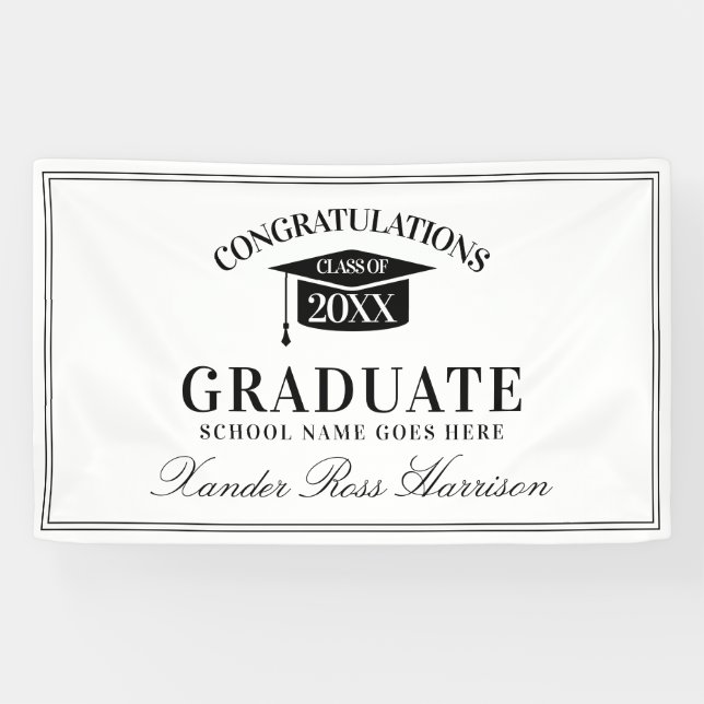 Banderoles Félicitations modernes diplômé (Horizontal)