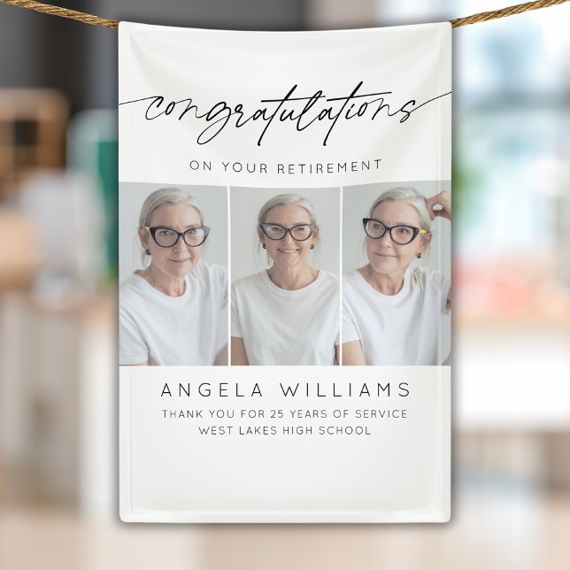 Banderoles Félicitations Modernes Pour Votre Retraite Photo (Créateur téléchargé)