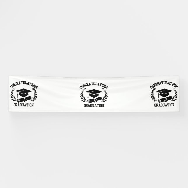 Banderoles Félicitations Pour La Graduation 2.5x12 Vinyl Bann (Horizontal)