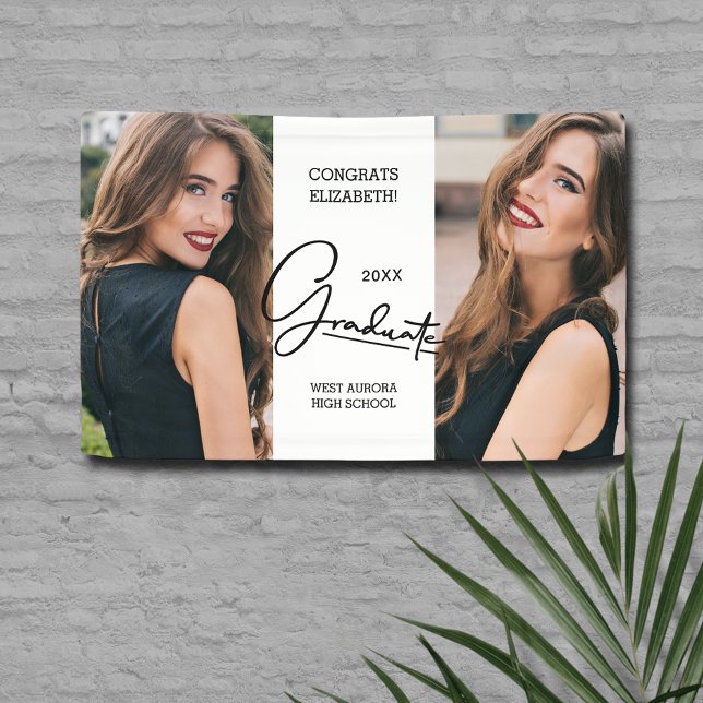 Banderoles Félicitations pour la Modernité (Modern Graduation Congratulations Photo Banner)