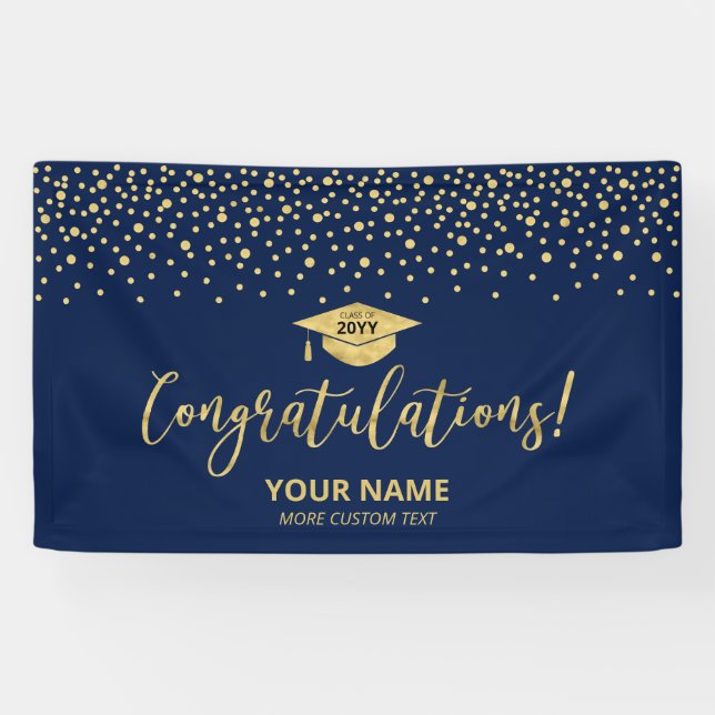 Banderoles Félicitations pour la remise des diplômes avec con (Horizontal)