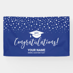 Banderoles Félicitations pour la remise des diplômes bleu roy