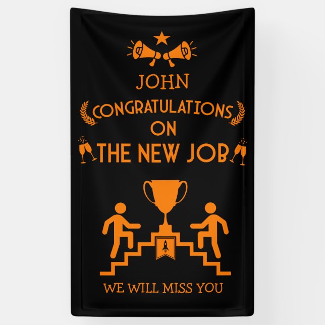 Banderoles Félicitations Pour Le Nouveau Travail (Vertical)