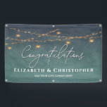 Banderoles Félicitations Rustic Tea Lights Engagement Party<br><div class="desc">Élégant et moderne style mariage fiançailles félicitations bannière pour le couple nouvellement engagé. Souhaitez à votre couple heureux une citation inspirante "Puisse votre amour toujours grandir" ou autre message personnel. Monogramme avec les noms des couples pour créer votre propre bannière de fête. Parfait pour les fêtes de mariage aussi !...</div>