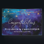 Banderoles Félicitations Rustic Tea Lights Stars Fiançailles<br><div class="desc">Élégant et moderne style mariage fiançailles félicitations bannière pour le couple nouvellement engagé. Souhaitez à votre couple heureux une citation inspirante "Puisse votre amour toujours grandir" ou autre message personnel. Monogramme avec les noms des couples pour créer votre propre bannière de fête. Parfait pour les fêtes de mariage aussi !...</div>