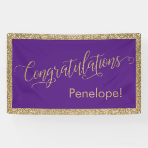 Banderoles Félicitations Typography Gold Parties scintillant