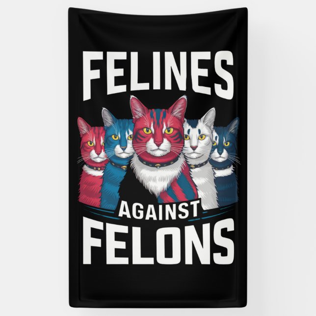 Banderoles Félins contre les criminels (Vertical)
