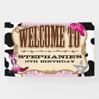 Banderoles Femme, Anniversaire Rose, Bienvenue