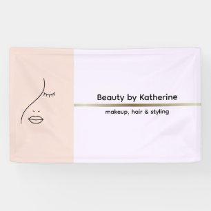 Banderoles Femme d'Art Moderne Beauté Visage Logo Maquilleuse
