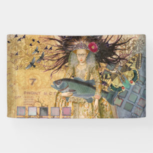 Banderoles Femme Poisson Vintage Gothique Classique 