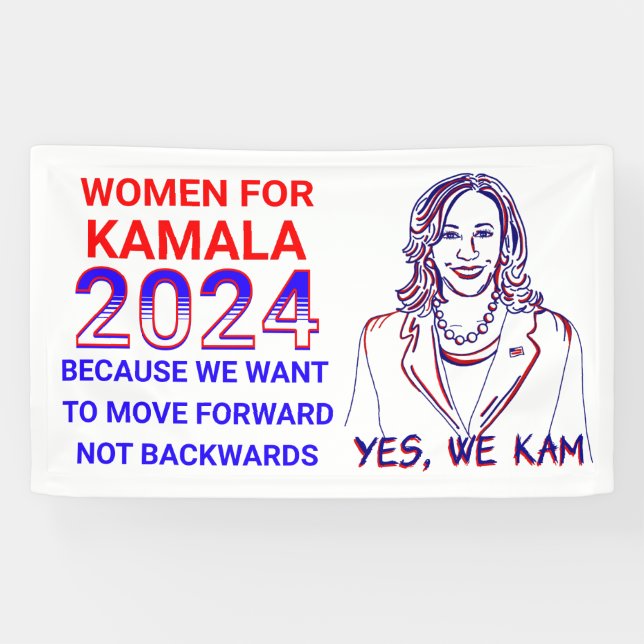 Banderoles Femmes pour l'élection de Kamala Harris 2024 (Horizontal)