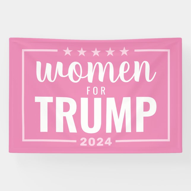 Banderoles Femmes pour Trump - Design rose 2024 (Horizontal)