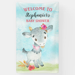 Banderoles Ferme de Baby shower de chèvres Watercolor Girls