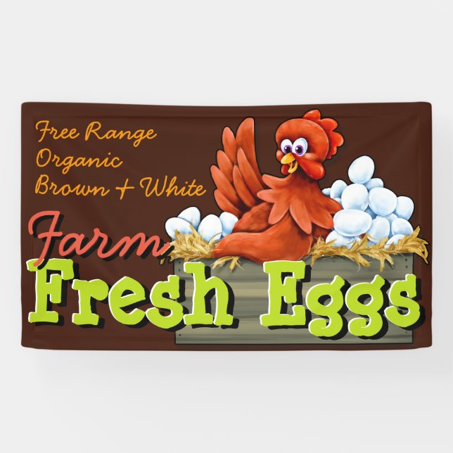 Banderoles Ferme Eggs.Customizable frais promotionnelle (Horizontal)