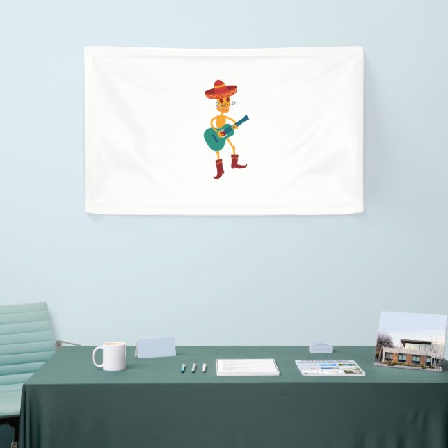 Banderoles Festive Skeleton Guitar Player (Salon professionnel)