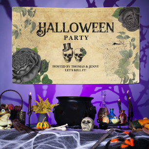 Banderoles Fête annuelle d'Halloween pour adultes Crânes goth