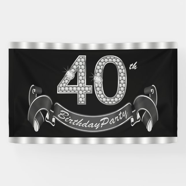 Banderoles Fête d'anniversaire 40 ans (Horizontal)
