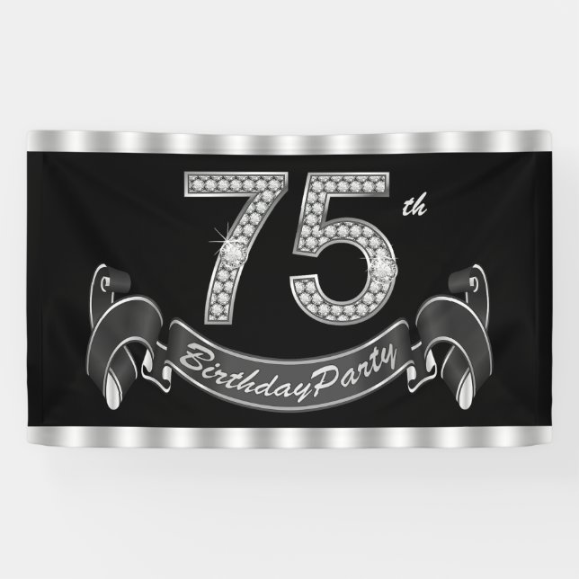 Banderoles Fête d'anniversaire 75 ans (Horizontal)