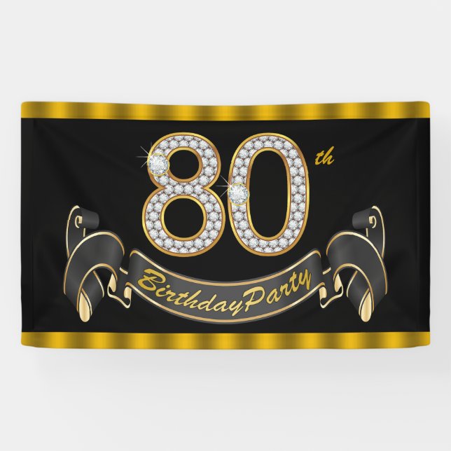Banderoles Fête d'anniversaire 80 ans (Horizontal)