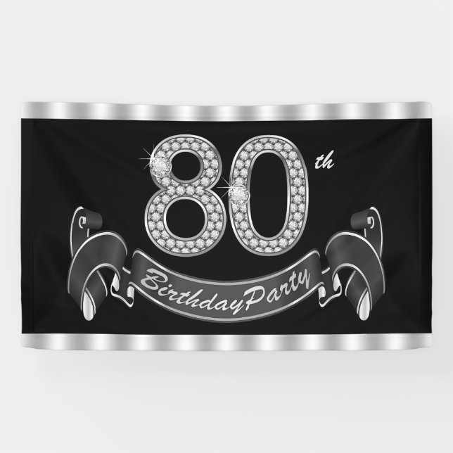 Banderoles Fête d'anniversaire 80 ans (Horizontal)
