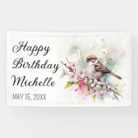 Fête d'anniversaire Cerisier Fleur Moineau Mignon