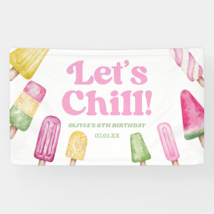 Banderoles Fête d'anniversaire Chill Pink Retro Popsicle
