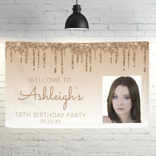 Banderoles Fête d'anniversaire de 18 ans avec photo personnal