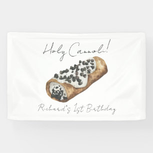 Banderoles Fête d'anniversaire de 1 an Cannoli à l'aquarelle