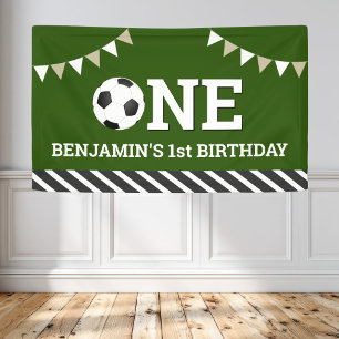 Banderoles Fête d'anniversaire de 1 an de football personnali