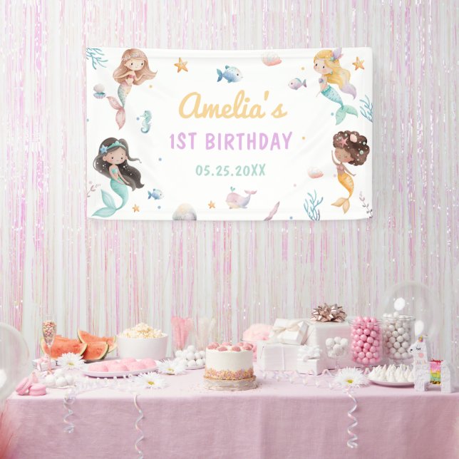 Banderoles Fête d'anniversaire de 1 an de la Sirène Oneder Th (Fête)