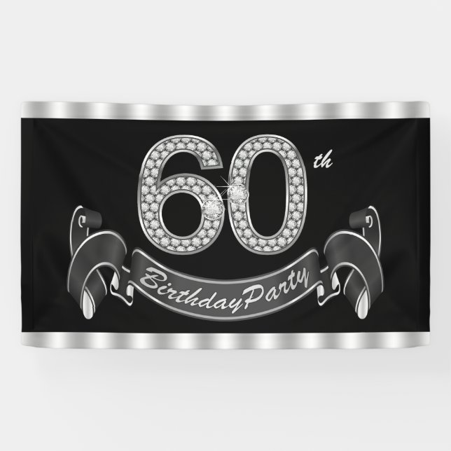 Banderoles Fête d'anniversaire de 60 ans (Horizontal)