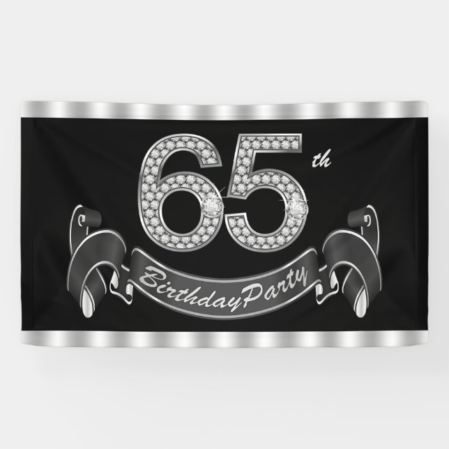 Banderoles Fête d'anniversaire de 65 ans (Horizontal)