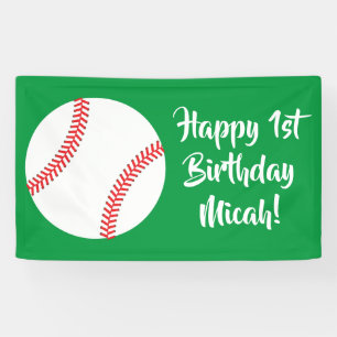 Banderoles Fête d'anniversaire de Baseball Mignon 1ère année