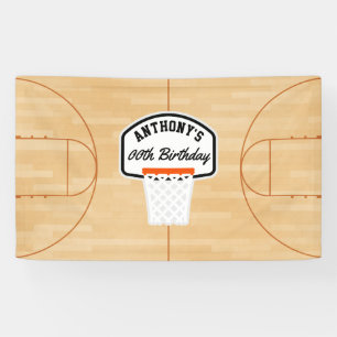 Banderoles Fête d'anniversaire de basket-ball personnalisée