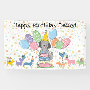 Banderoles Fête d'anniversaire de chien Blue Merle Goldendood