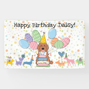 Banderoles Fête d'anniversaire de chien Cockapoo Cavapoo Smok