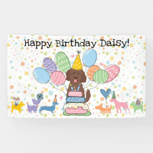 Banderoles Fête d'anniversaire de chien Goldendoodle au Choco