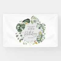 Fête d'anniversaire de feuillage d'aquarelle 30ème