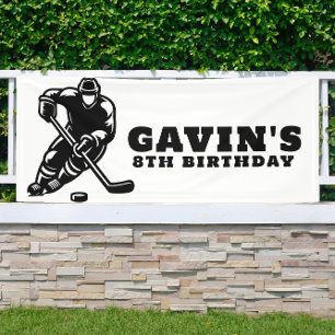 Banderoles Fête d'anniversaire de hockey sur glace Vinyl Outd