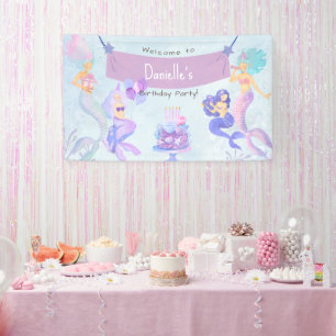 Banderoles Fête d'anniversaire de la Sirène magique