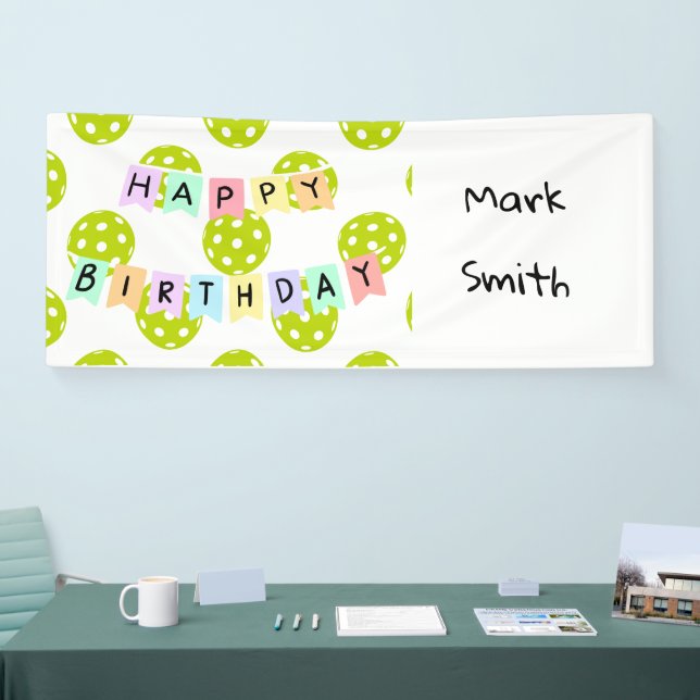 Banderoles Fête d'anniversaire de Pickleball (Salon professionnel)